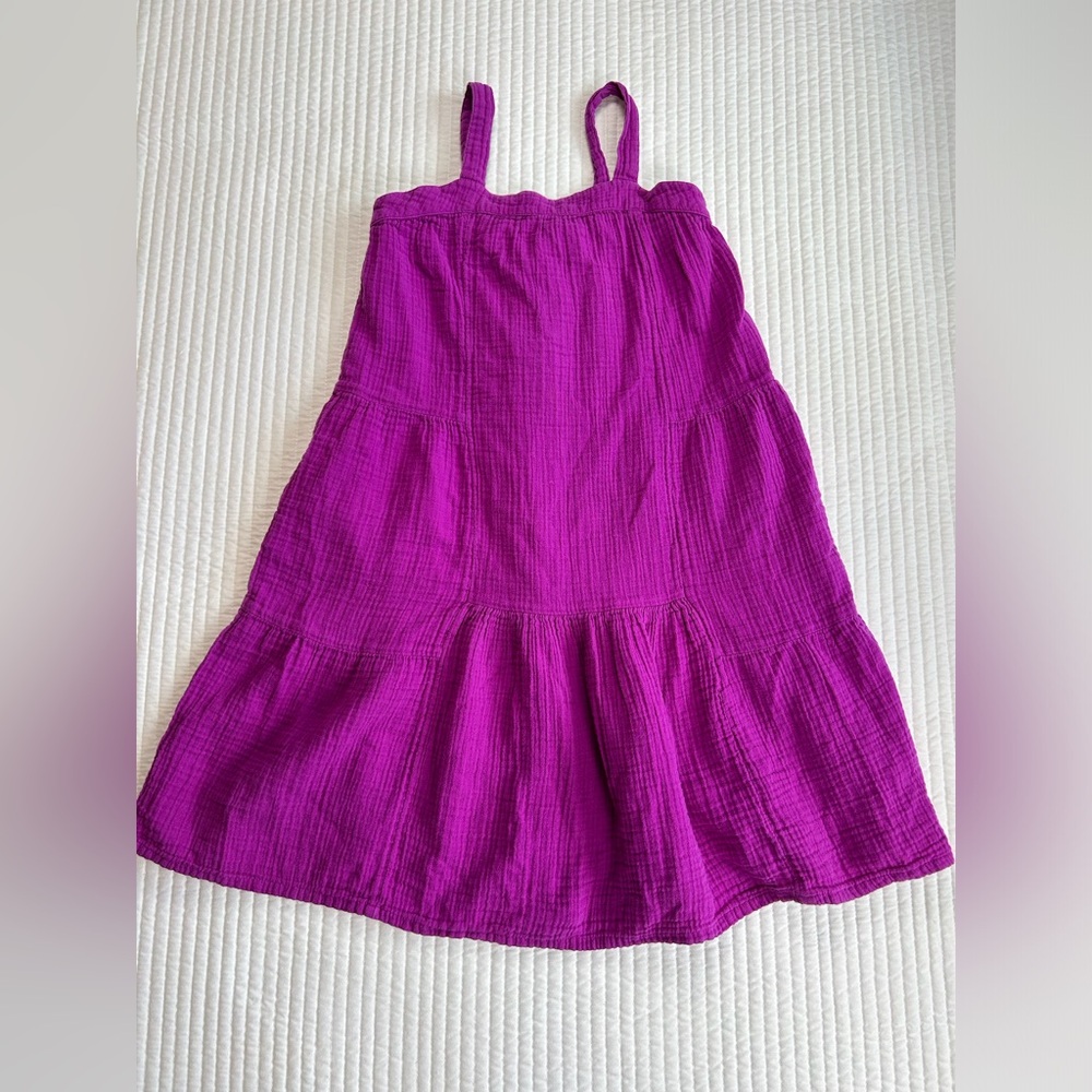 GAP Kids Girls Purple Dress Sleeveless Tiered Cotton Gauze Casual Boho SZ Large